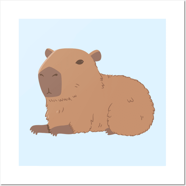 Resting Capybara Wall Art by rustydoodle